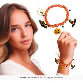 Pulseras con Figuras Naranja Halloween