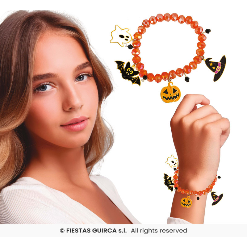 Pulseras con Figuras Naranja Halloween