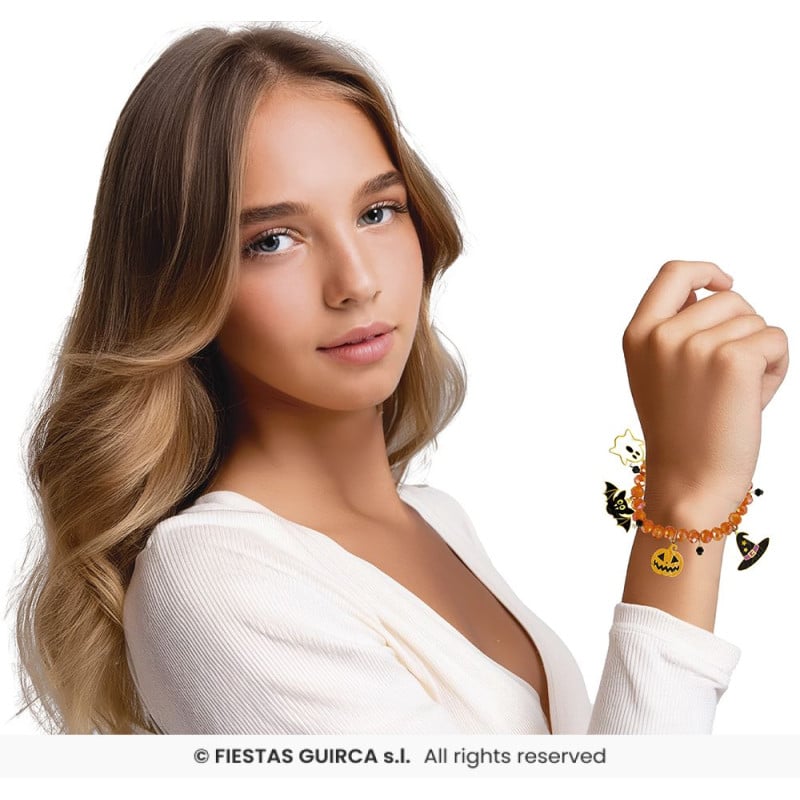 Pulseras con Figuras Naranja Halloween
