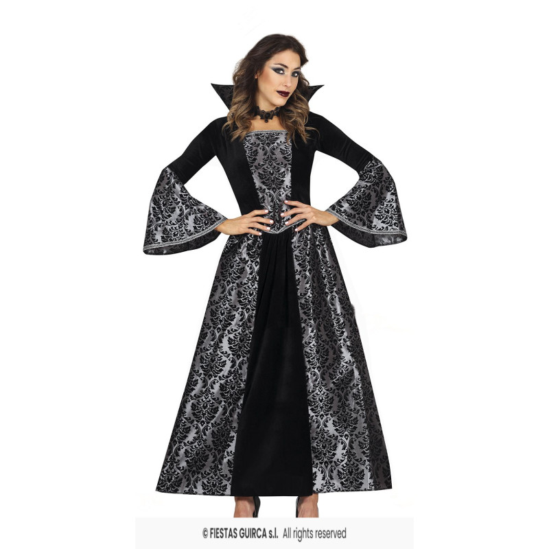 Disfraz Vampiresa Plateada Talla M De Fiestas Guirca