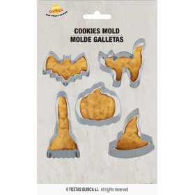 Set de 5 Moldes Metálicos para Galletas Halloween
