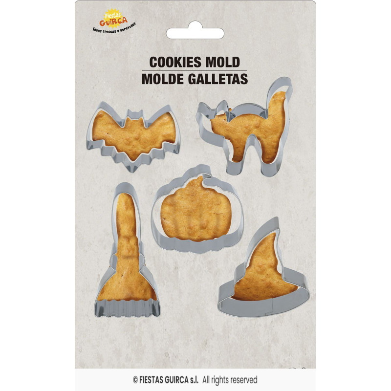Set de 5 Moldes Metálicos para Galletas Halloween