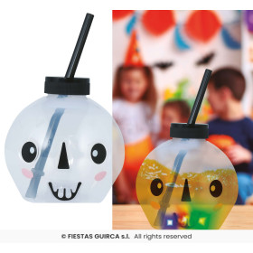 Vaso con Pajita Calavera LED