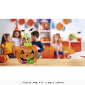 Vaso con Pajita Calabaza LED 2