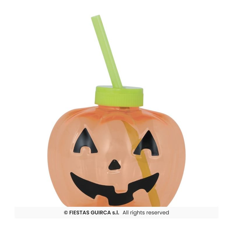 Vaso con Pajita Calabaza LED