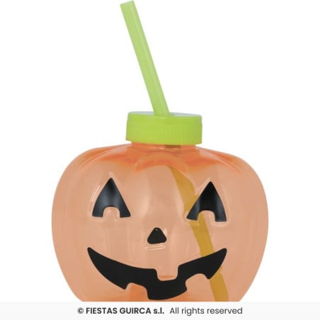 Vaso con Pajita Calabaza LED