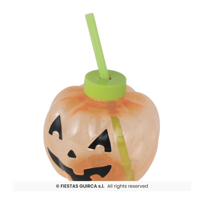 Vaso con Pajita Calabaza LED