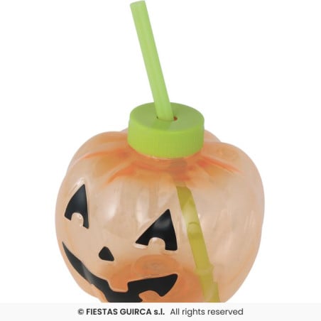 Vaso con Pajita Calabaza LED