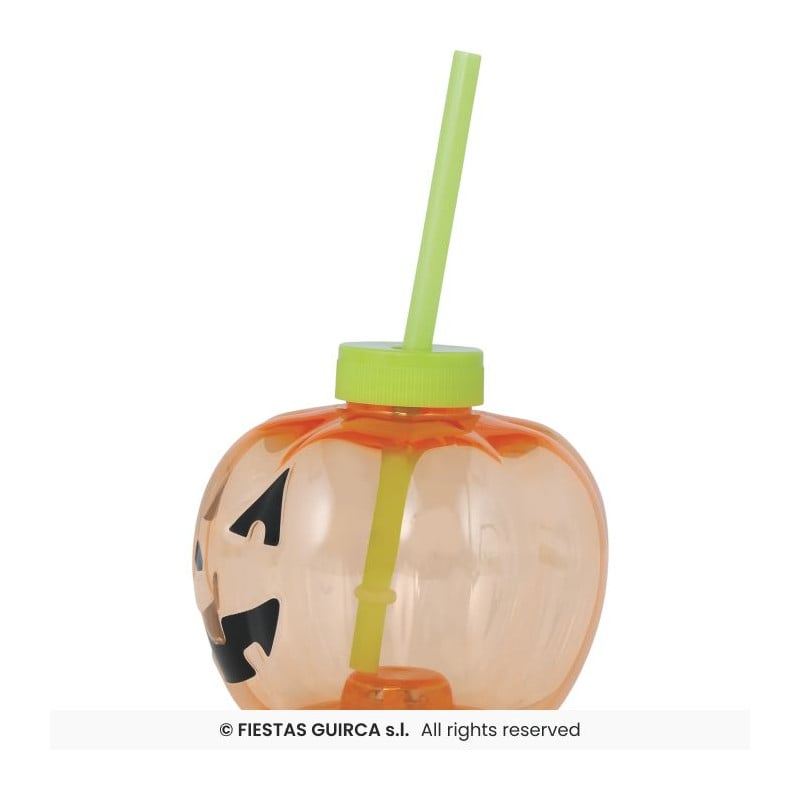 Vaso con Pajita Calabaza LED