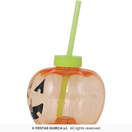 Vaso con Pajita Calabaza LED