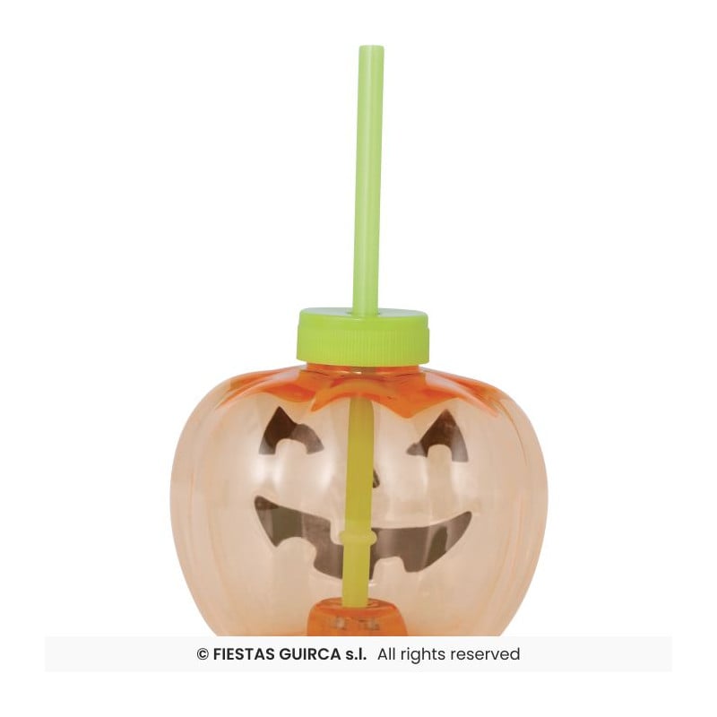 Vaso con Pajita Calabaza LED