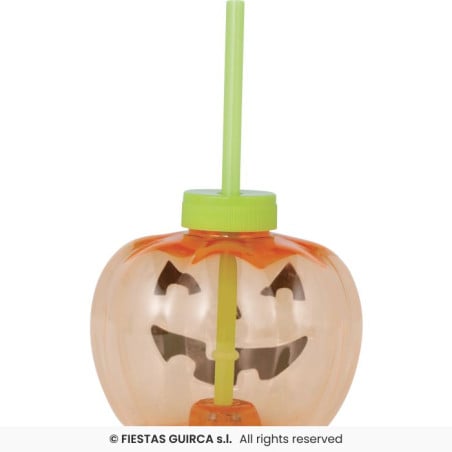 Vaso con Pajita Calabaza LED