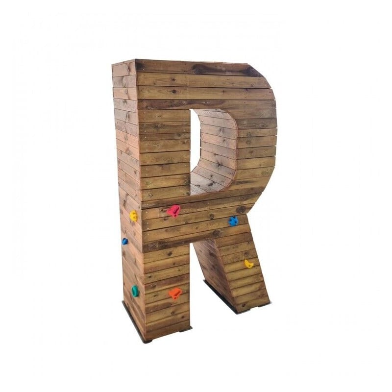 Letras Gigantes Masgames ALPHAPLAY con piedras de escalar color natural   Superficie de hormigón (atornillado)