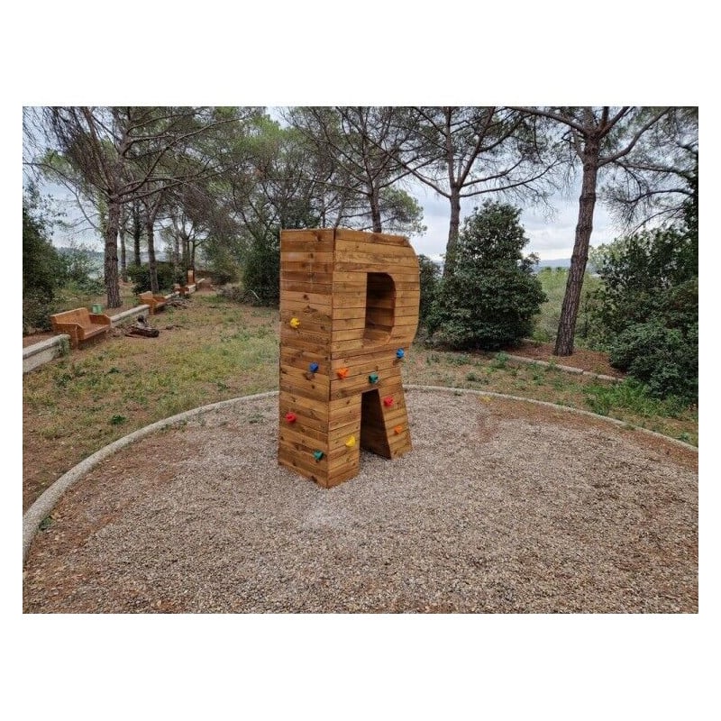 Letras Gigantes Masgames ALPHAPLAY con piedras de escalar color natural   Superficie de hormigón (atornillado)