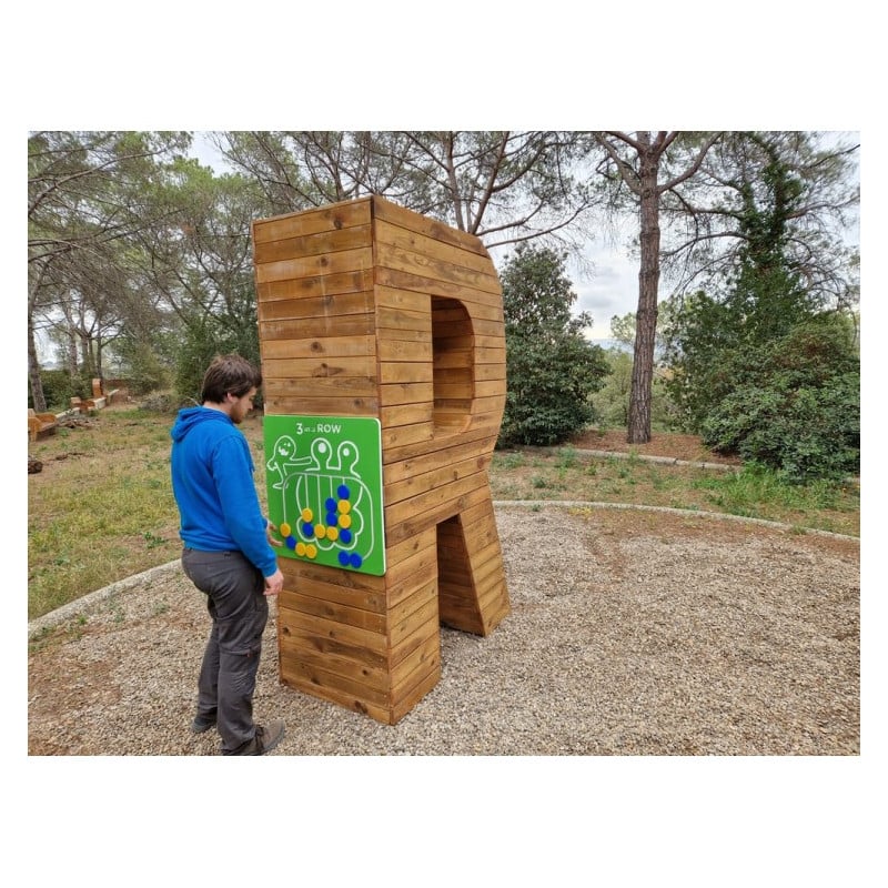 Letras Gigantes Masgames ALPHAPLAY con panel de juegos color natural   Superficie de hormigón (atornillado)