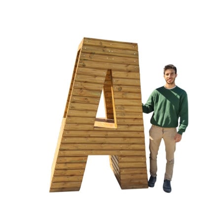 Letras Gigantes Masgames ALPHAPLAY color natural   Superficie de arena, tierra o césped