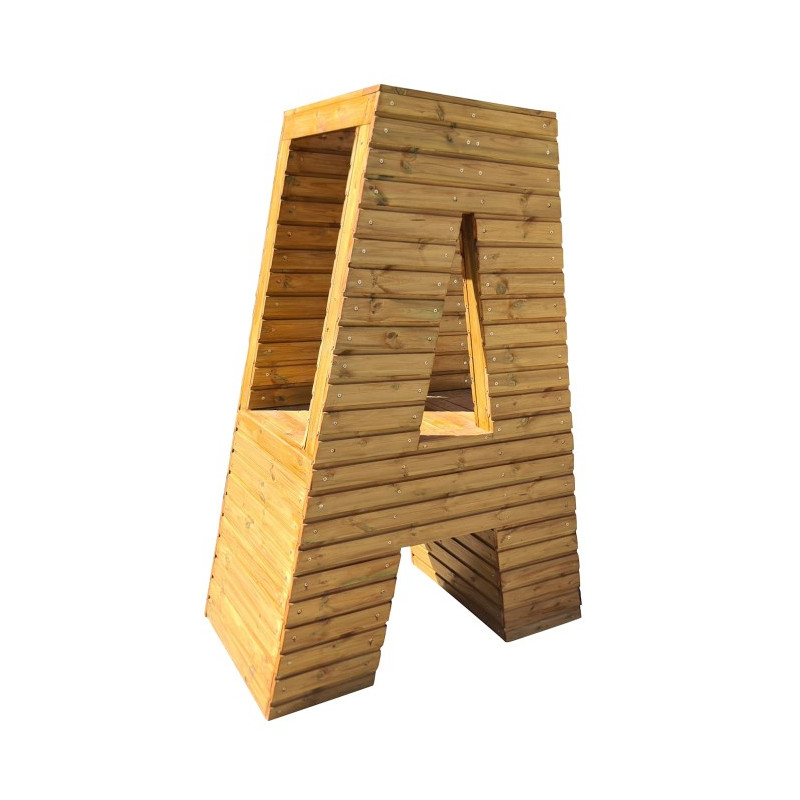 Letras Gigantes Masgames ALPHAPLAY color natural   Superficie de hormigón (atornillado)