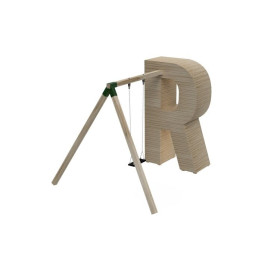 Letras Gigantes Masgames ALPHAPLAY con columpio color natural   Superficie de arena, tierra o césped