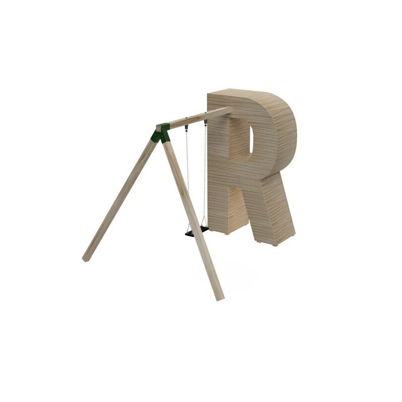 Letras Gigantes Masgames ALPHAPLAY con columpio color natural   Superficie de arena, tierra o césped