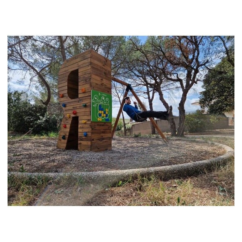 Letras Gigantes Masgames ALPHAPLAY con columpio color natural   Superficie de arena, tierra o césped