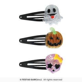 Set 3 Pinzas Pelo Halloween