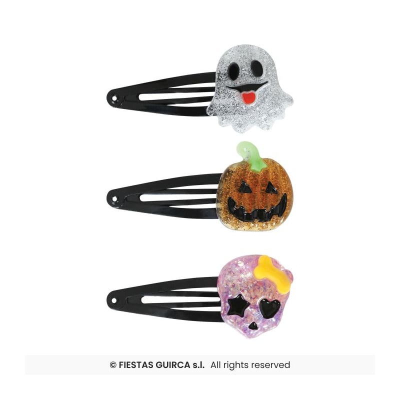 Set 3 Pinzas Pelo Halloween