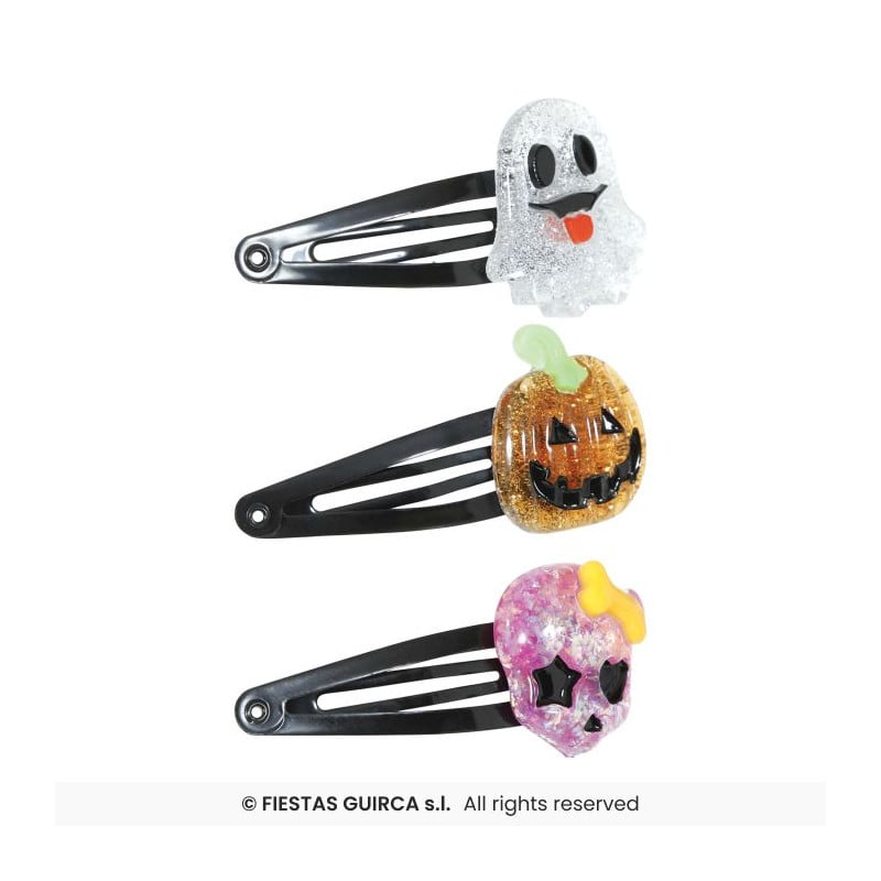 Set 3 Pinzas Pelo Halloween
