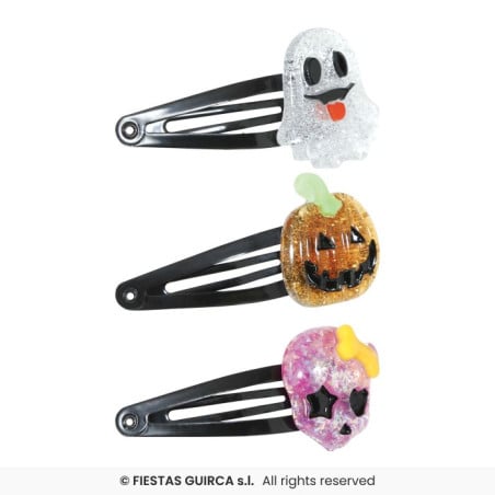 Set 3 Pinzas Pelo Halloween