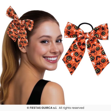 Lazo con Goma para el Pelo Naranja