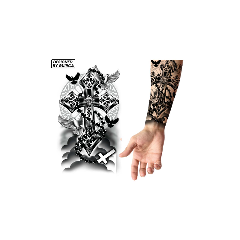 Tatuaje Cruz 14x30 cm