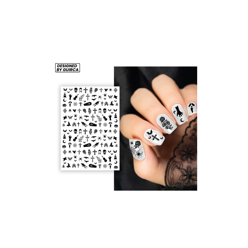 Sticker Para Uñas Negro 10x7 cm
