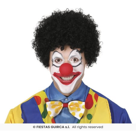 Peluca Rizos Negra Payaso De Fiestas Guirca