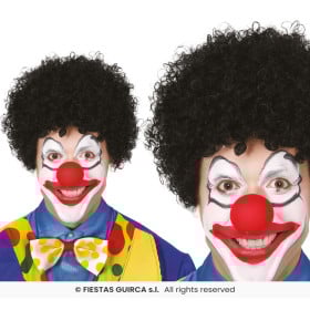Peluca Rizos Negra Payaso De Fiestas Guirca 2
