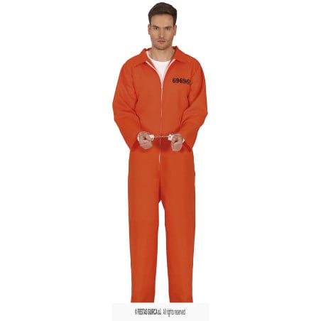 Disfraz Convicto Naranja Adulto Talla XL De Fiestas Guirca