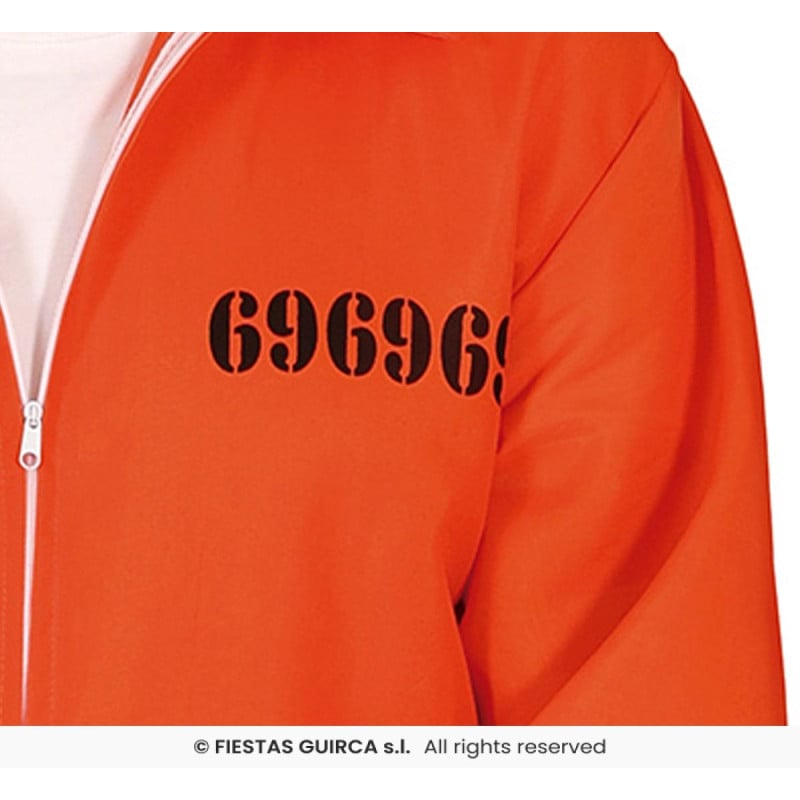 Disfraz Convicto Naranja Adulto Talla S