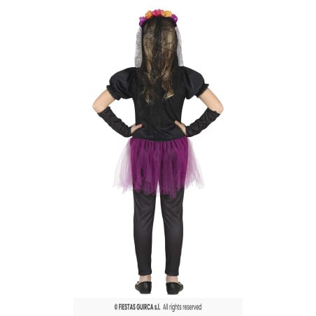 Disfraz Catrina Con Flores Infantil Talla 5-6 Años