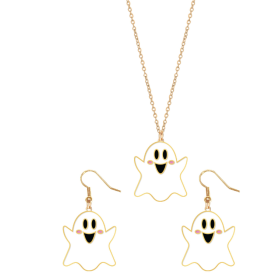 Kit Pendientes Y Collar Fantasma De Fiestas Guirca