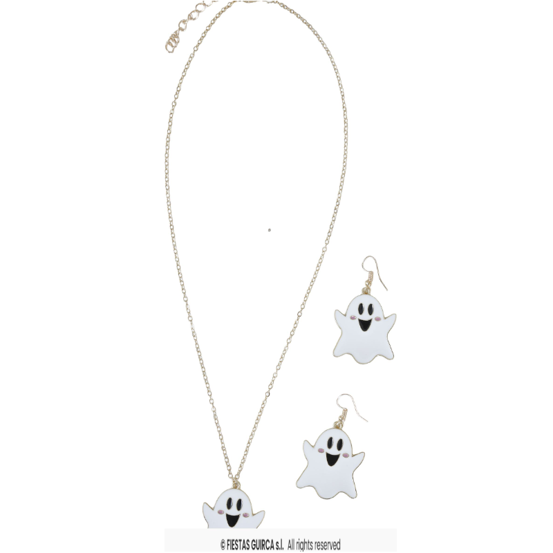 Kit Pendientes Y Collar Fantasma