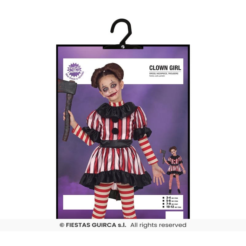 Disfraz Infantil Payasa Asesina 10-12 Años