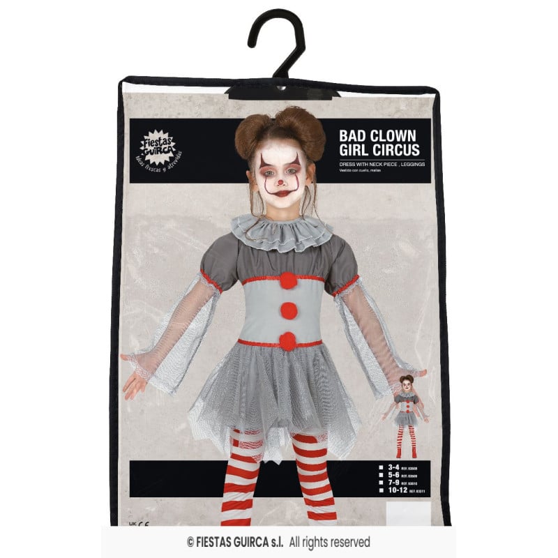 Disfraz Infantil Payasa Mala T 7-9 Años