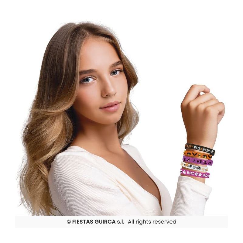 5 Pulseras Surtidas Halloween Silicona