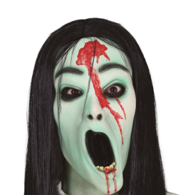 Máscara Niña Fantasma con Pelo Látex