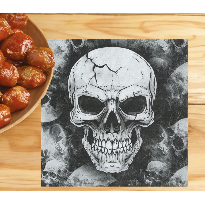 12 Servilletas Calavera 33 Cm
