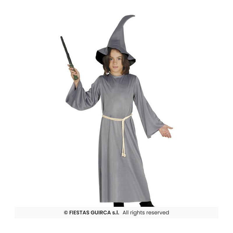 Disfraz Infantil Mago Gris 5-6 Años