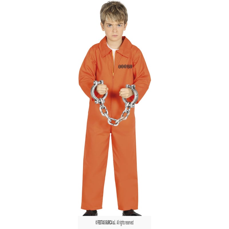 Disfraz Infantil Presidiario Naranja 7-9 Años