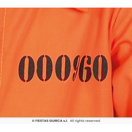 Disfraz Infantil Presidiario Naranja 7-9 Años