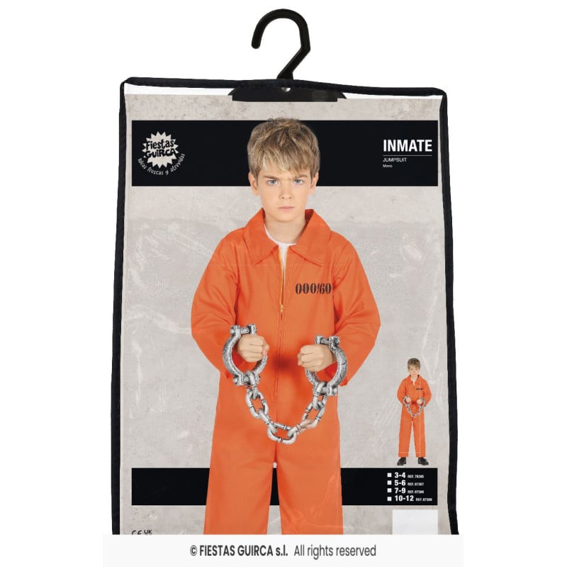 Disfraz Infantil Presidiario Naranja 7-9 Años