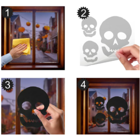 Decoración Gel Calaveras 20x20 Cm 2