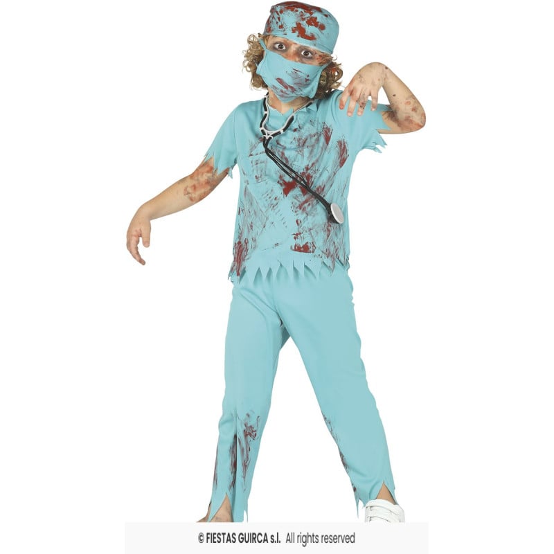 Disfraz Cirujano Zombie Infantil Talla 5-6 Años De Fiestas Guirca