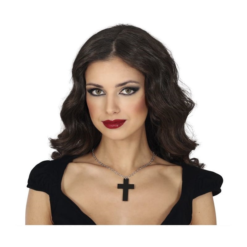 Collar Cruz Negra 6 Cm